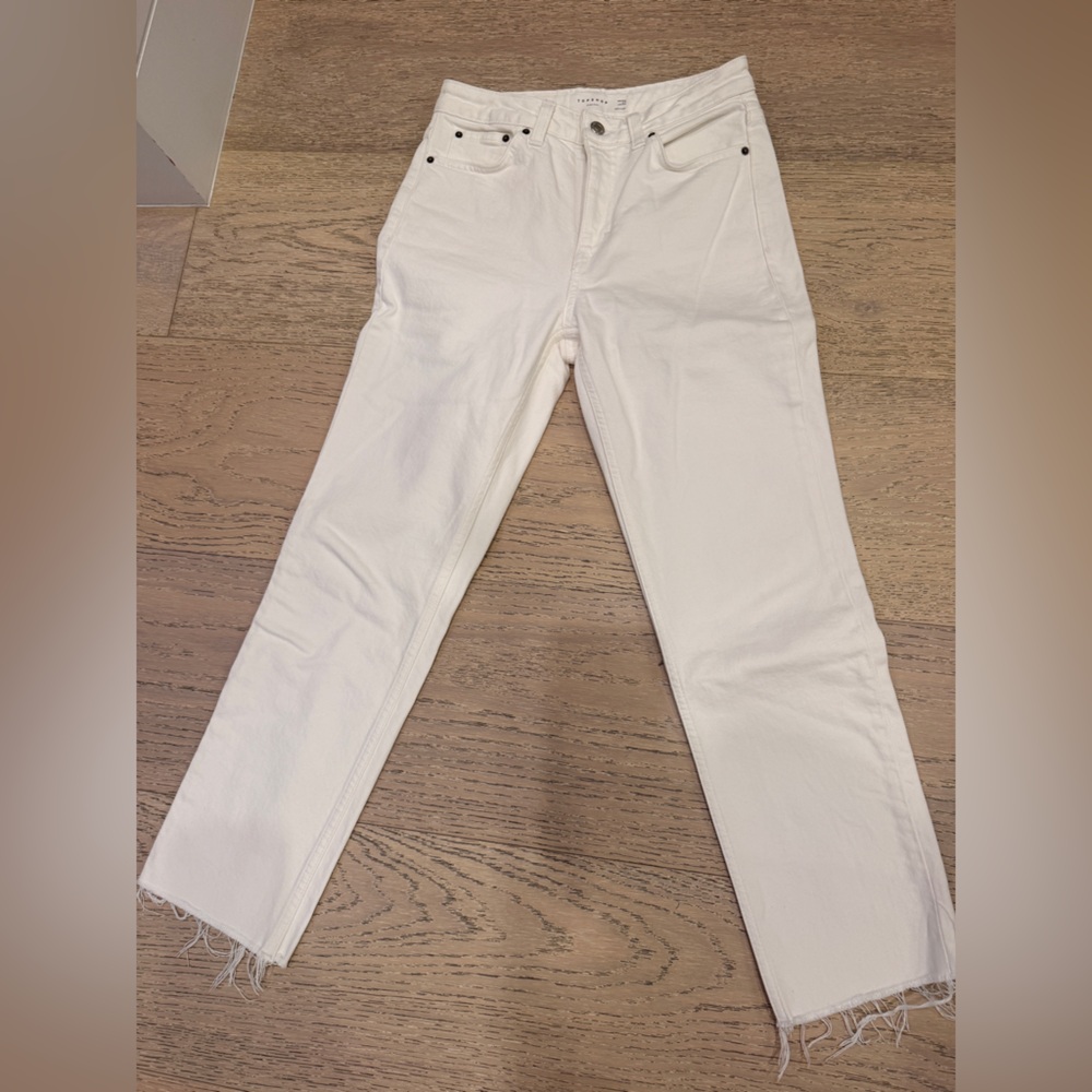 Topshop Ivory Straight-Leg Pants